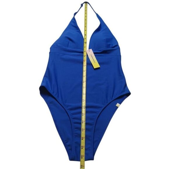 NWT Summersalt The Halter Plunge One Piece Swimsuit in Hydrangea Blue - Picture 4 of 8